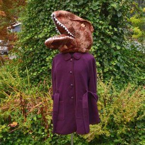 Joan Rivers XL Purple Belted Cape Jacket